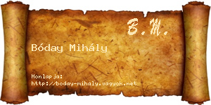 Bóday Mihály névjegykártya