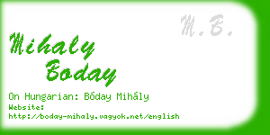 mihaly boday business card